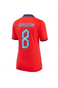 Englanti Jordan Henderson #8 Jalkapallovaatteet Naisten Vieraspaita MM-kisat 2022 Lyhythihainen